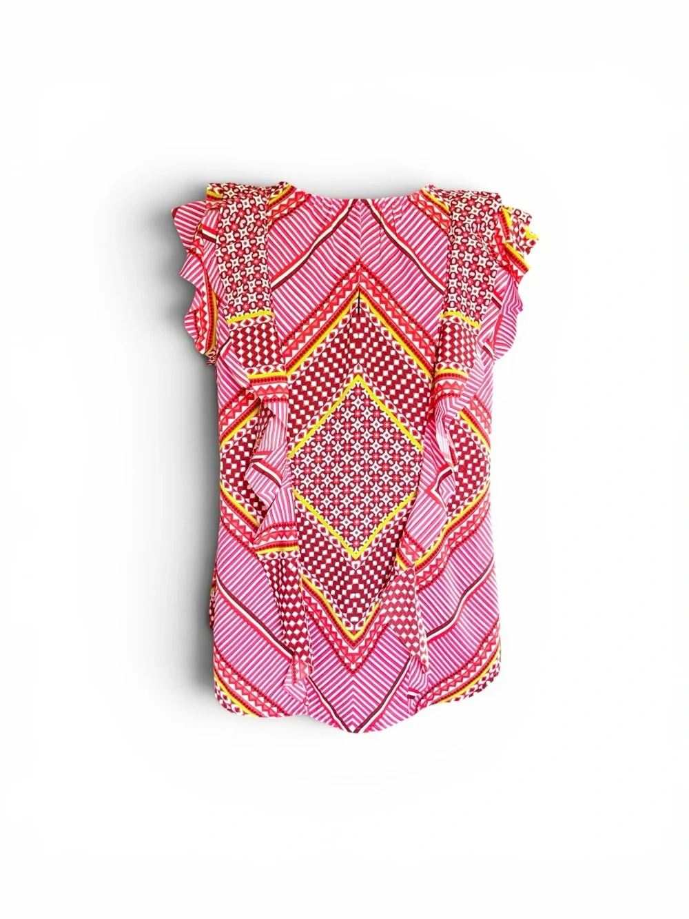 Banana Republic Pink Ruffled Knit Shell - Picture 1 of 8